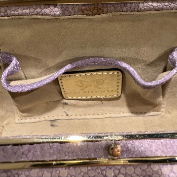 ANYA HINDMARCH PURPLE MARANO GLITTER-FINISHED BOX CLUTCH EUC - Picture 11 of 12